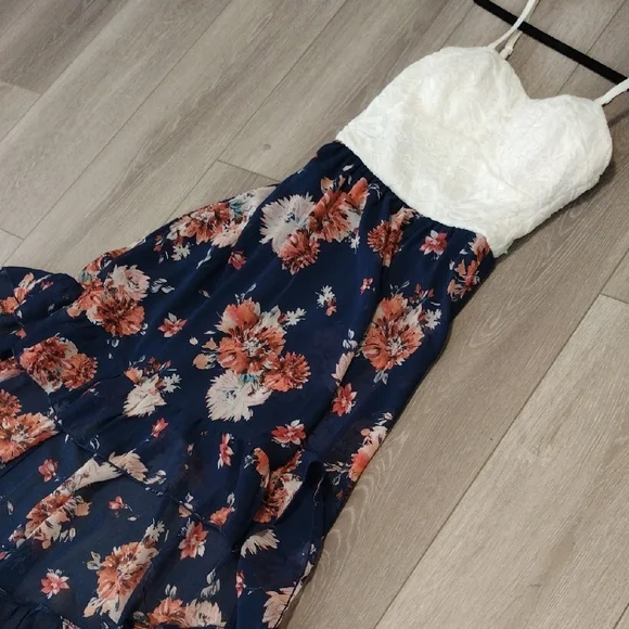 AUW High Low Dress With Floral Pattern - Picture 5 of 17